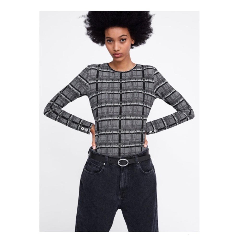 Zara textured long sleeve shirt